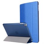 For iPad 10.2 2021 / 2020 / 2019 Silk Texture Horizontal Flip Magnetic PU Leather Case, with Three-folding Holder & Sleep / Wake-up Function(Blue)