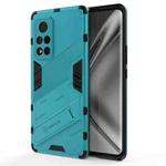 For Honor V40 Punk Armor 2 in 1 PC + TPU Shockproof Case with Invisible Holder(Blue)