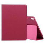 For Lenovo M10 Plus TB-X606F Litchi Texture Solid Color Horizontal Flip Leather Case with Holder & Pen Slot(Rose Red)