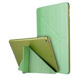 For iPad 10.2 2021 / 2020 / 2019 Silk Texture Horizontal Deformation Flip Leather Case with Holder(Green)