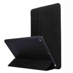 For iPad 10.2 2021 / 2020 / 2019 TPU Horizontal Flip Leather Case, with Three-folding Holder(Black)