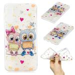 For Huawei Nova 5 Cartoon Pattern Gold Foil Style Dropping Glue TPU Soft Protective Case(Owl)