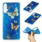 For Huawei Nova 5 Cartoon Pattern Gold Foil Style Dropping Glue TPU Soft Protective Case(Butterfly)
