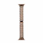 WIWU Three Diamond-Studded Steel Watch Band For Apple Watch Series 9&8&7 41mm / SE 3&SE 2&6&SE&5&4 40mm / 3&2&1 38mm(Rose Gold)