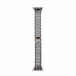 WIWU Three Diamond-Studded Steel Watch Band For Apple Watch Series 9&8&7 41mm / SE 3&SE 2&6&SE&5&4 40mm / 3&2&1 38mm(Silver)