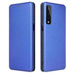 For LG Stylo 7 5G Carbon Fiber Texture Horizontal Flip TPU + PC + PU Leather Case with Card Slot(Blue)