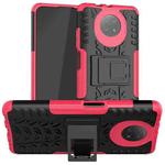 For Xiaomi Redmi Note 9 5G Tire Texture Shockproof TPU+PC Protective Case with Holder(Pink)