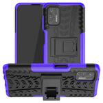For Motorola Moto G Stylus (2021) Tire Texture Shockproof TPU+PC Protective Case with Holder(Purple)