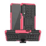 For LG Stylo 7 5G Tire Texture Shockproof TPU+PC Protective Case with Holder(Pink)