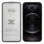 For iPhone 12 / 12 Pro 9H 5D Full Glue Full Screen Tempered Glass Film(Black)