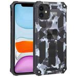 For iPhone 11 Camouflage Armor Shockproof TPU + PC Magnetic Protective Case with Holder  (Grey)