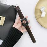 Crazy Horse Texture + Flat Texture Leather Watch Band For Apple Watch Series 7 41mm / 6 & SE & 5 & 4 40mm / 3 & 2 & 1 38mm(Coffee)