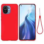 For Xiaomi Mi 11 5G Pure Color Liquid Silicone Shockproof Full Coverage Case(Red)