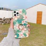 Retro Flower Pattern Shockproof Case with Ring Holder For iPhone 11 Pro(White)