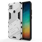 For Xiaomi Redmi 9C Punk Armor 2 in 1 PC + TPU Shockproof Case with Invisible Holder(White)