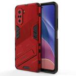 For Xiaomi Redmi K40 / K40 Pro Punk Armor 2 in 1 PC + TPU Shockproof Case with Invisible Holder(Red)