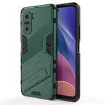 For Xiaomi Redmi K40 / K40 Pro Punk Armor 2 in 1 PC + TPU Shockproof Case with Invisible Holder(Green)