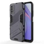 For Xiaomi Redmi Note 9 4G Punk Armor 2 in 1 PC + TPU Shockproof Case with Invisible Holder(Grey)