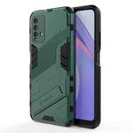 For Xiaomi Redmi Note 9 4G Punk Armor 2 in 1 PC + TPU Shockproof Case with Invisible Holder(Green)