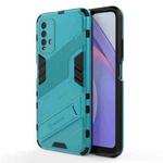 For Xiaomi Redmi Note 9 4G Punk Armor 2 in 1 PC + TPU Shockproof Case with Invisible Holder(Blue)