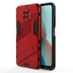For Xiaomi Redmi Note 9 5G Punk Armor 2 in 1 PC + TPU Shockproof Case with Invisible Holder(Red)