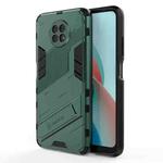 For Xiaomi Redmi Note 9 5G Punk Armor 2 in 1 PC + TPU Shockproof Case with Invisible Holder(Green)