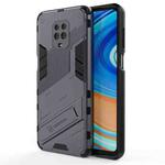 For Xiaomi Redmi Note 9 Pro Max Punk Armor 2 in 1 PC + TPU Shockproof Case with Invisible Holder(Grey)