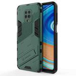 For Xiaomi Redmi Note 9 Pro Max Punk Armor 2 in 1 PC + TPU Shockproof Case with Invisible Holder(Green)