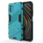For Xiaomi Poco M3 Punk Armor 2 in 1 PC + TPU Shockproof Case with Invisible Holder(Blue)
