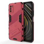 For Xiaomi Poco M3 Punk Armor 2 in 1 PC + TPU Shockproof Case with Invisible Holder(Light Red)