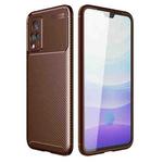 For vivo S9 Carbon Fiber Texture Shockproof TPU Case(Brown)