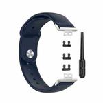 For Huawei Watch Fit 18mm Back Buckle Style Silicone Solid Color Watch Band(Navy Blue)