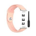 For Huawei Watch Fit 18mm Back Buckle Style Silicone Solid Color Watch Band(Light Pink)