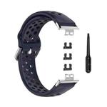 For Huawei Watch Fit 18mm Sport Style Silicone Solid Color Watch Band(Dark Blue)