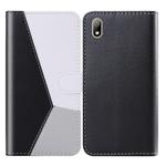 For Huawei Y5 (2019) Tricolor Stitching Horizontal Flip TPU + PU Leather Case with Holder & Card Slots & Wallet(Black)