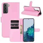 For Samsung Galaxy S21+ 5G Litchi Texture Horizontal Flip Protective Case with Holder & Card Slots & Wallet(Pink)
