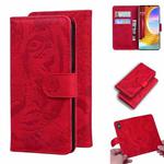 For LG Velvet / G9 Tiger Embossing Pattern Horizontal Flip Leather Case with Holder & Card Slots & Wallet(Red)
