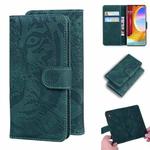 For LG Velvet / G9 Tiger Embossing Pattern Horizontal Flip Leather Case with Holder & Card Slots & Wallet(Green)