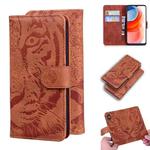 For Motorola Moto G Play (2021) Tiger Embossing Pattern Horizontal Flip Leather Case with Holder & Card Slots & Wallet(Brown)