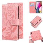 For Motorola Moto G Stylus (2021) Tiger Embossing Pattern Horizontal Flip Leather Case with Holder & Card Slots & Wallet(Pink)