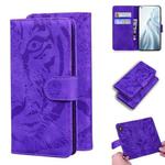 For Xiaomi Mi 11 Tiger Embossing Pattern Horizontal Flip Leather Case with Holder & Card Slots & Wallet(Purple)