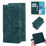 For OnePlus 9 Pro Tiger Embossing Pattern Horizontal Flip Leather Case with Holder & Card Slots & Wallet(Green)
