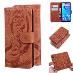 For UMIDIGI A7S Tiger Embossing Pattern Horizontal Flip Leather Case with Holder & Card Slots & Wallet(Brown)