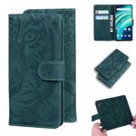 For UMIDIGI A9 Pro Tiger Embossing Pattern Horizontal Flip Leather Case with Holder & Card Slots & Wallet(Green)