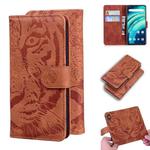 For UMIDIGI A9 Pro Tiger Embossing Pattern Horizontal Flip Leather Case with Holder & Card Slots & Wallet(Brown)