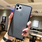 For iPhone 11 Pro Max Shockproof Solid Color Border Protective Case(Black)