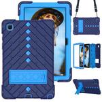 Shockproof Rhombus Robot PC + Silicone Protective Case with Holder & Shoulder Strap For Samsung Galaxy Tab A7 10.4 (2020)(Navy Blue)
