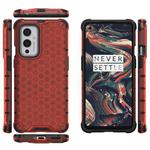 For  OnePlus 9 Shockproof Honeycomb PC + TPU Case(Red)
