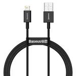 Baseus Superior Series CALYS-A01 2.4A USB to 8 Pin Interface Fast Charging Data Cable, Cable Length:1m(Black)