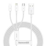 Baseus Superior Series CAMLTYS-03 3 in 1 3.5A USB to 8 Pin + Micro USB + USB-C / Type-C Interface Fast Charging Data Cable, Cable Length: 1.5m (White)